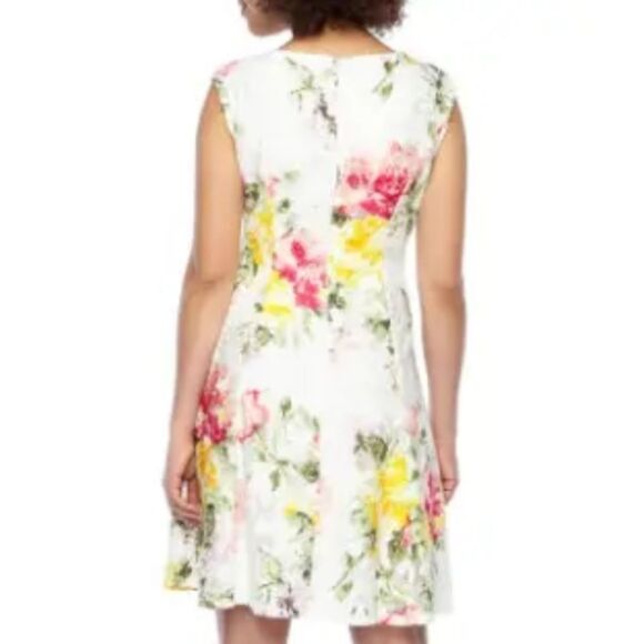 BRAND NEW SANDRA DARREN CAP SLEEVE MULTI-COLOR LACE FLORAL DESIGN PRINT DRESS - Picture 15 of 15